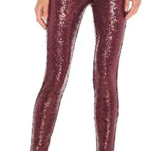 NWT Commando women’s sequin leggings red wine high waist small